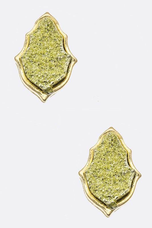 Druzy Leaf Stud Earrings - Shop Style & More | Fresh Looks, Everyday Deals & Free Shipping