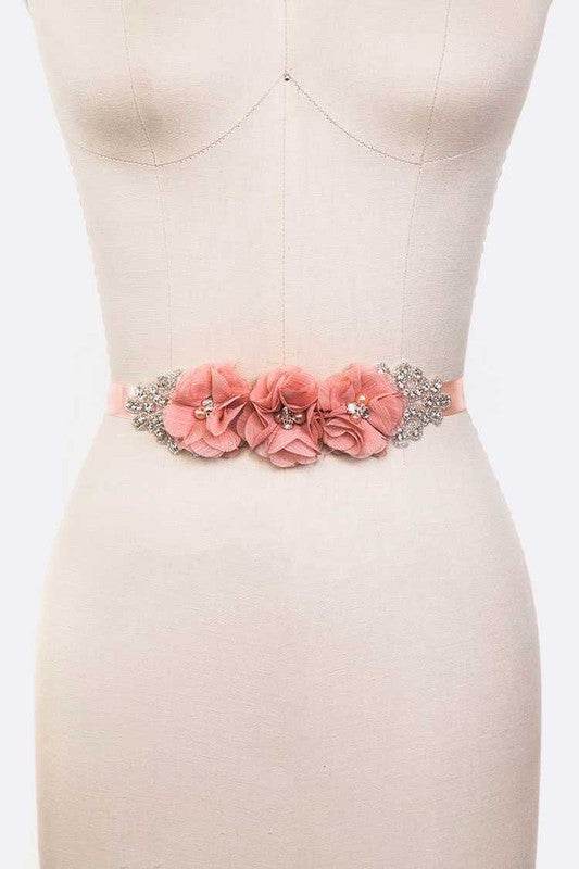 Chiffon Flower Embellished Sash Belt - Shop Style & More | Fresh Looks, Everyday Deals & Free Shipping