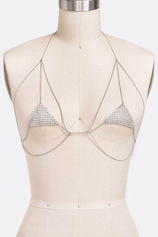 Crystal Mesh Iconic Bra Top Body Chain - Shop Style & More | Fresh Looks, Everyday Deals & Free Shipping
