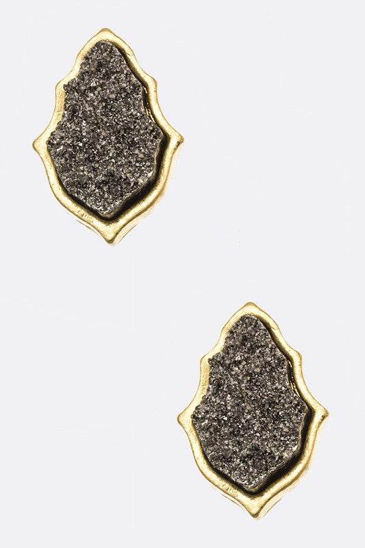Druzy Leaf Stud Earrings - Shop Style & More | Fresh Looks, Everyday Deals & Free Shipping