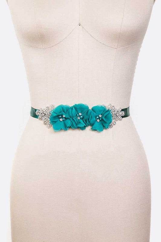 Chiffon Flower Embellished Sash Belt - Shop Style & More | Fresh Looks, Everyday Deals & Free Shipping