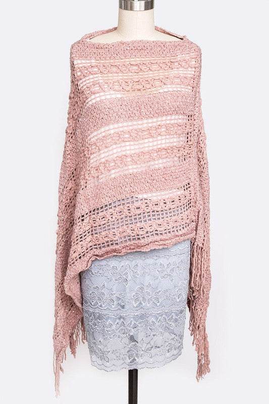 Loose Knit Fringe Poncho - Shop Style & More | Fresh Looks, Everyday Deals & Free Shipping