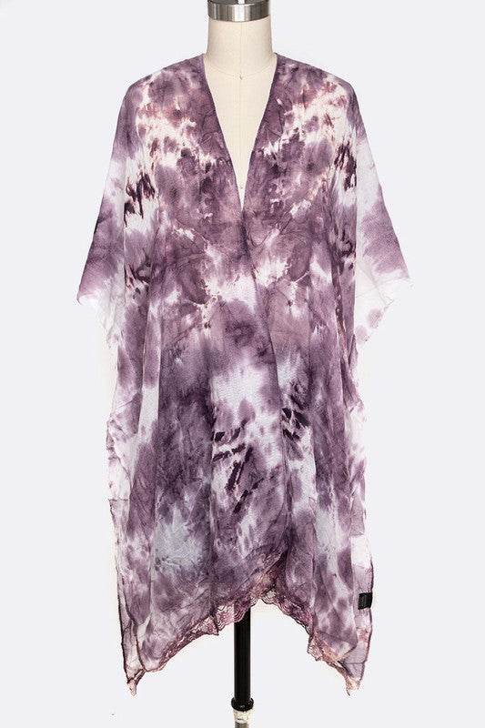 Tie Dye Lace Trim Kimono Cardigan - Shop Style & More | Fresh Looks, Everyday Deals & Free Shipping