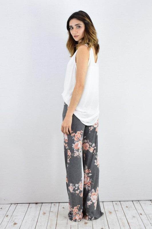 Drawstring Floral Wide Leg Pants - Shop Style & More | Fresh Looks, Everyday Deals & Free Shipping
