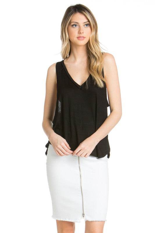 high low v-neck open side tank top - Shop Style & More | Fresh Looks, Everyday Deals & Free Shipping