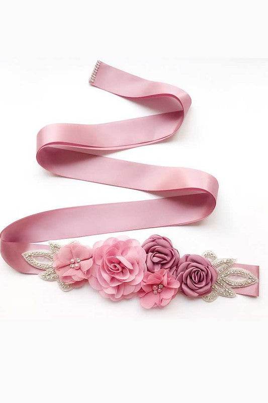 Mix Georgette Flower Embellished Sash Belt - Shop Style & More | Fresh Looks, Everyday Deals & Free Shipping