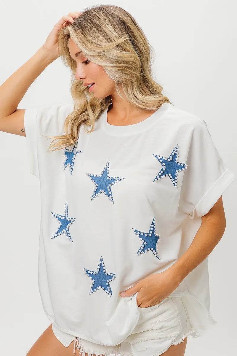 BiBi Fourth Of July Terry T-Shirt - Shop Style & More | Fresh Looks, Everyday Deals & Free Shipping