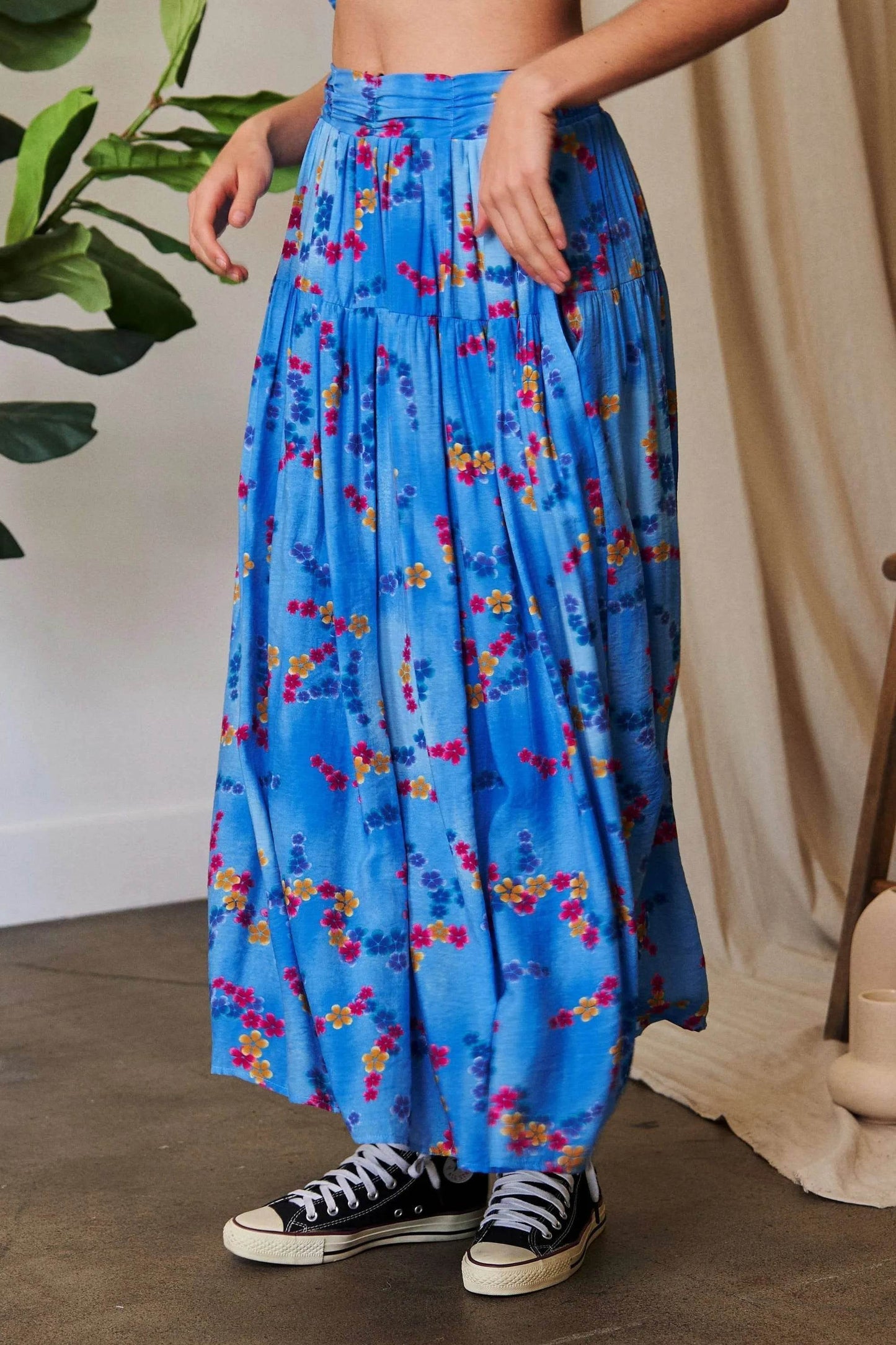 Davi & Dani Printed Smocking Waistband Ruffled Maxi Skirt - Shop Style & More | Fresh Looks, Everyday Deals & Free Shipping