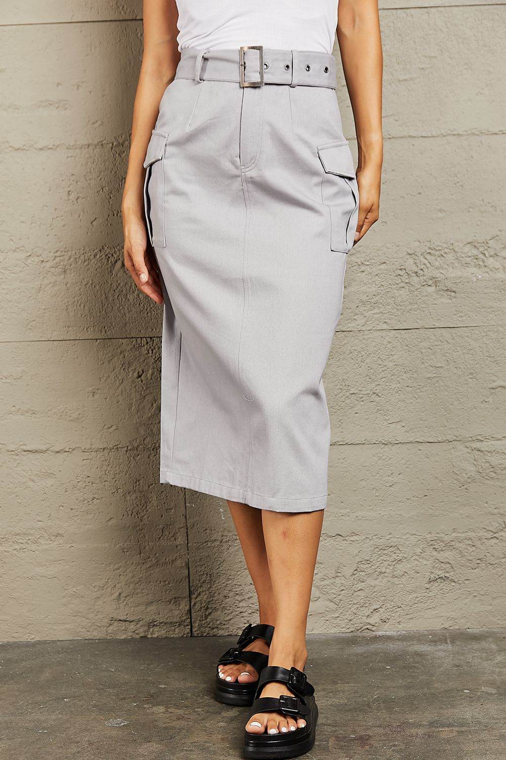 HYFVE Professional Poise Buckled Midi Skirt - Shop Style & More | Fresh Looks, Everyday Deals & Free Shipping