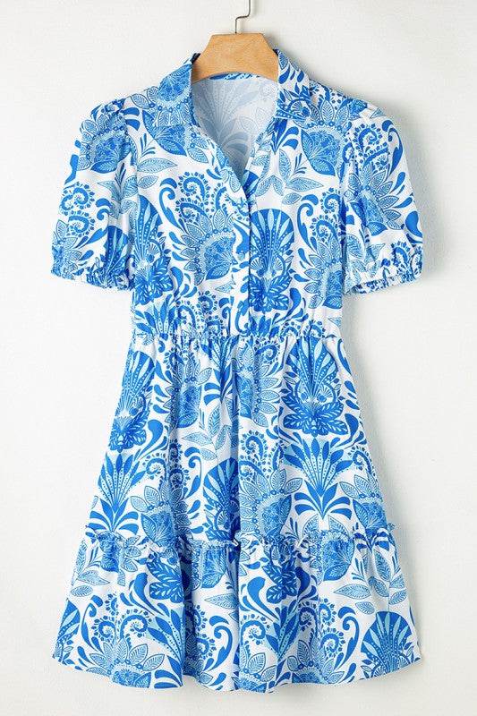 Floral Print Drawstring Waist Ruffled Mini Dress - Shop Style & More | Fresh Looks, Everyday Deals & Free Shipping