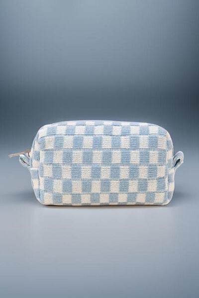 Zenana Checkered Pattern Knitted Cosmetic Pouch - Shop Style & More | Fresh Looks, Everyday Deals & Free Shipping