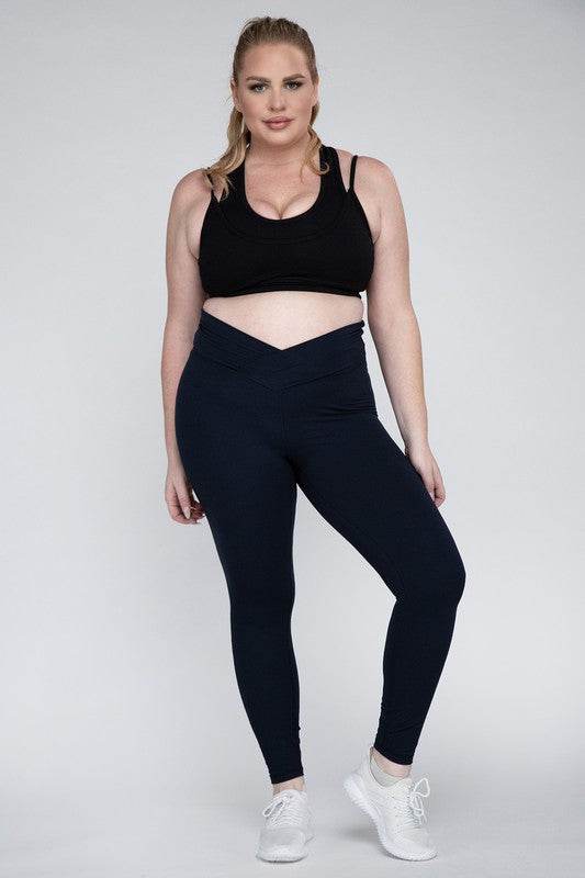 Plus Size V Waist Full Length Leggings - Shop Style & More | Fresh Looks, Everyday Deals & Free Shipping