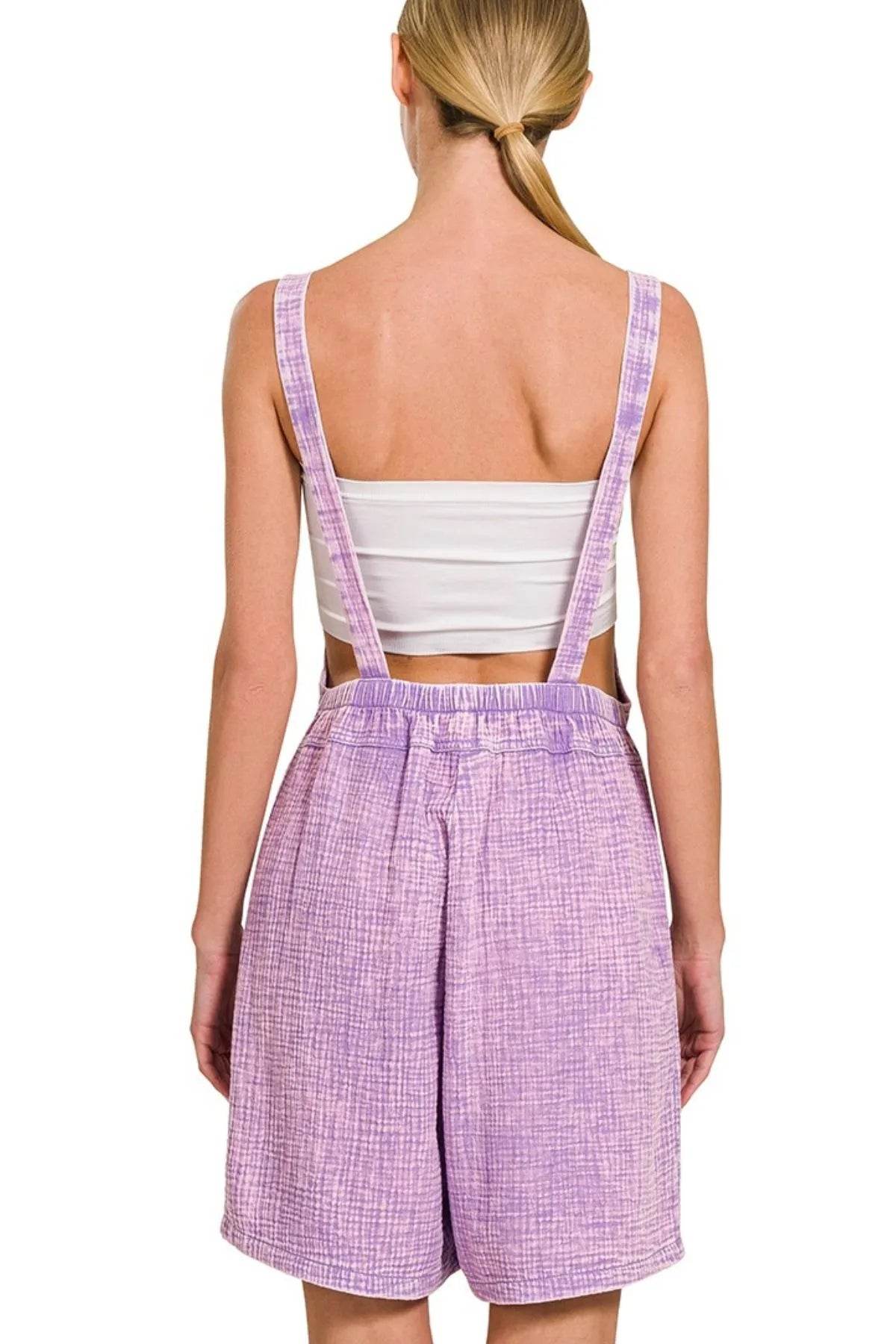 Zenana Woven Double Gauze Acid Washed Romper - Shop Style & More | Fresh Looks, Everyday Deals & Free Shipping