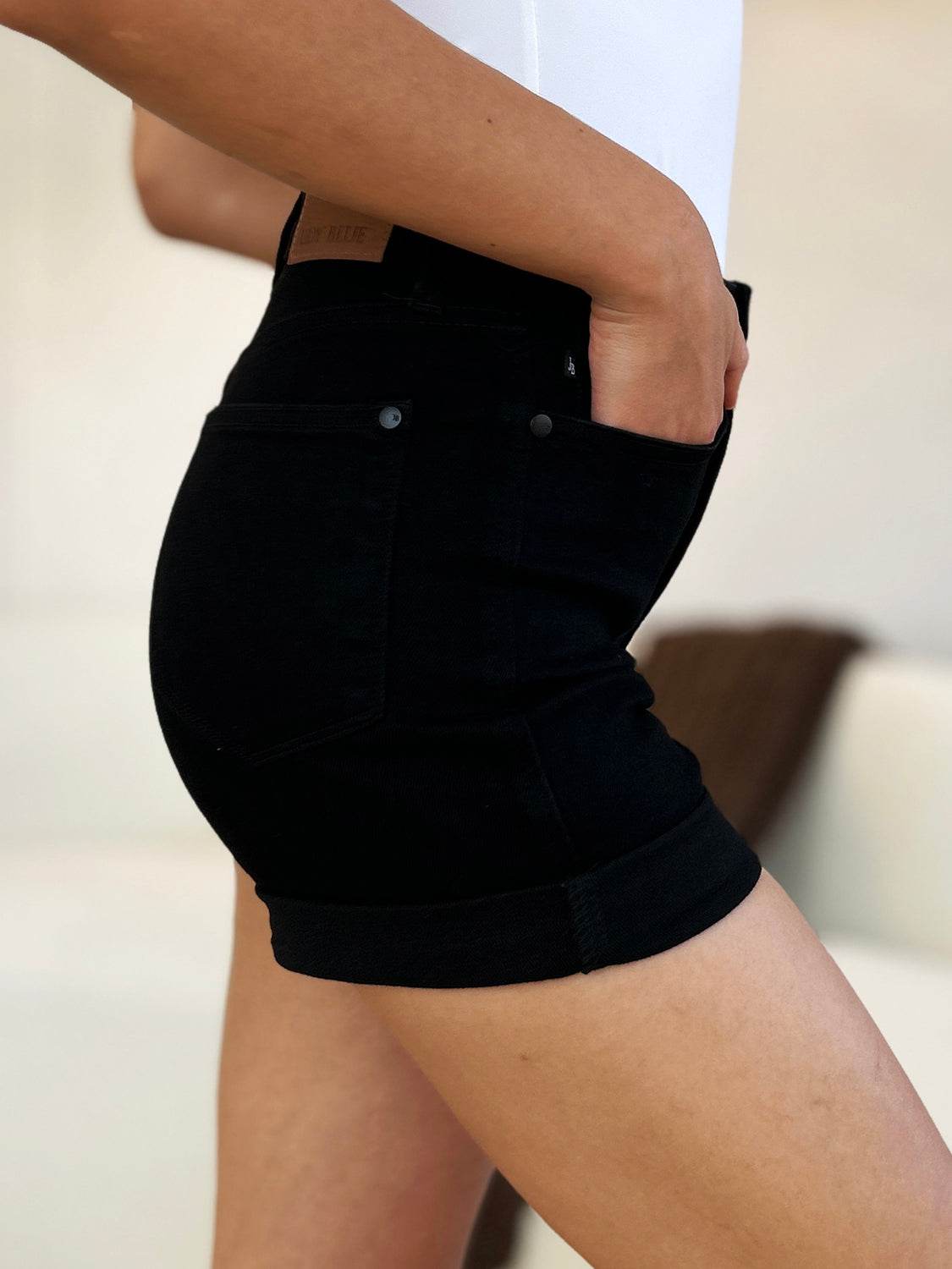 Judy Blue Full Size High Waist Tummy Control Cuffed Denim Shorts - Shop Style & More | Fresh Looks, Everyday Deals & Free Shipping