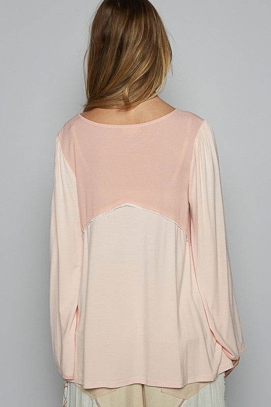 POL Contrast Button Front Long Sleeve Knit Top - Shop Style & More | Fresh Looks, Everyday Deals & Free Shipping