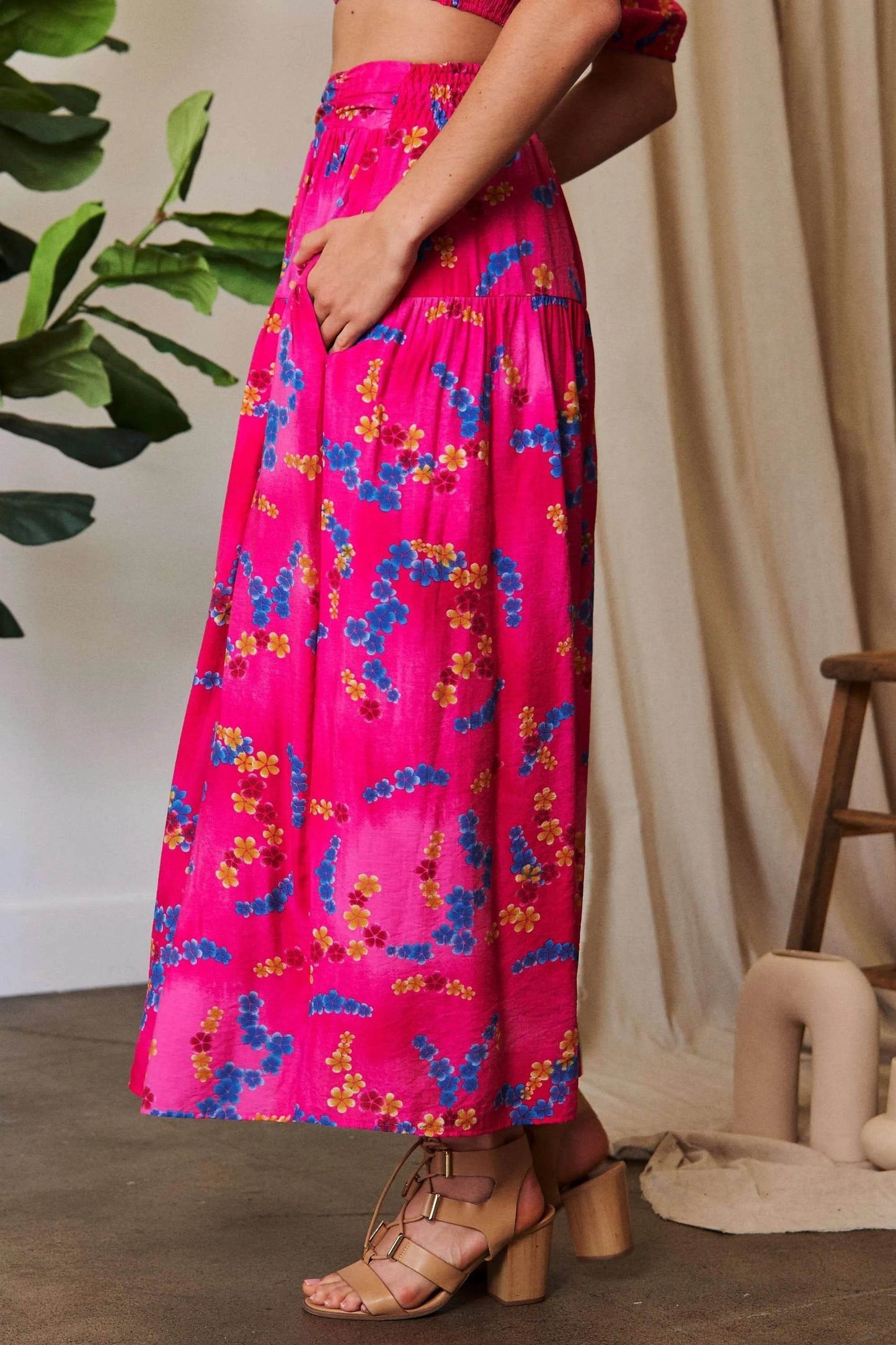 Davi & Dani Printed Smocking Waistband Ruffled Maxi Skirt - Shop Style & More | Fresh Looks, Everyday Deals & Free Shipping