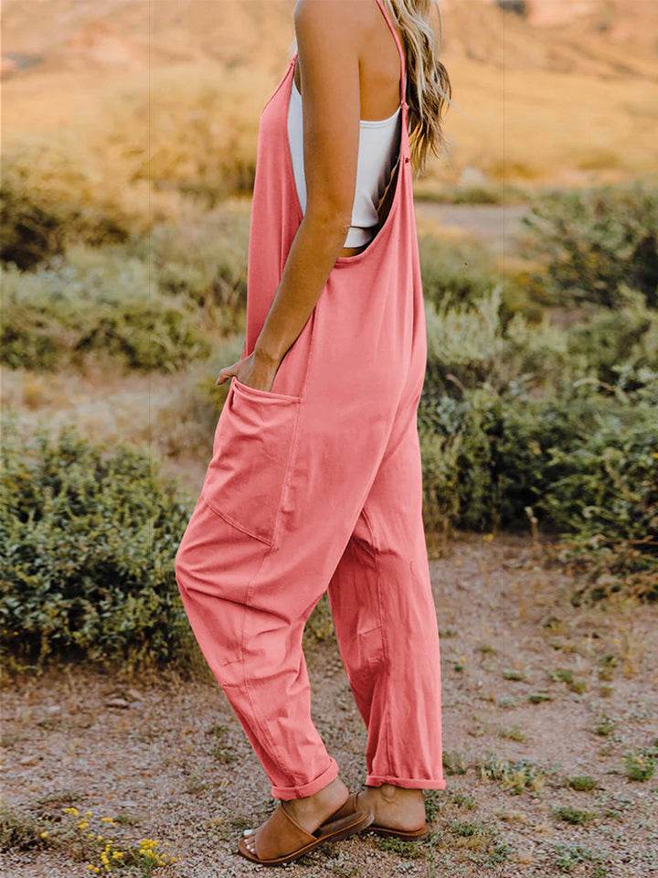 Double Take Full Size Sleeveless V-Neck Pocketed Jumpsuit - Shop Style & More | Fresh Looks, Everyday Deals & Free Shipping