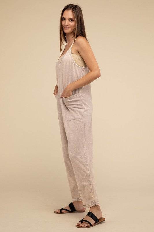 Washed Spaghetti Straps Overalls with Pockets - Shop Style & More | Fresh Looks, Everyday Deals & Free Shipping
