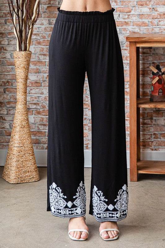 Heimish Full Size Solid Damask Casual Pants Plus Size - Shop Style & More | Fresh Looks, Everyday Deals & Free Shipping