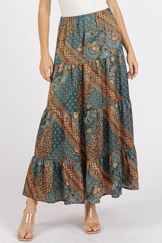Mittoshop Paisley Patchwork Print Satin Maxi Skirt - Shop Style & More | Fresh Looks, Everyday Deals & Free Shipping