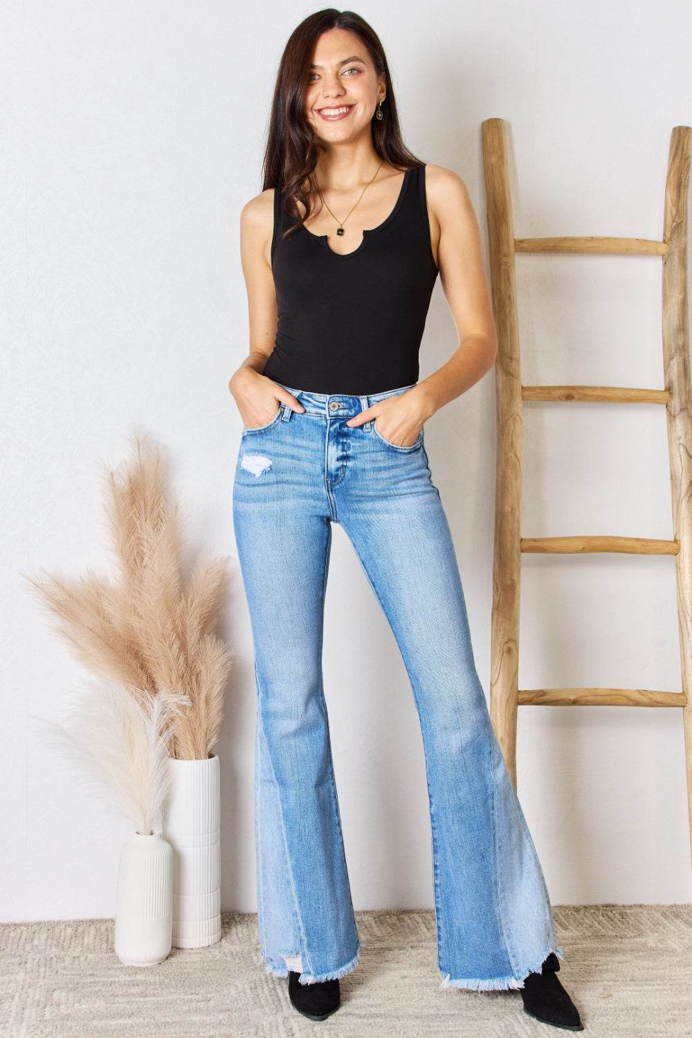 Zenana Microfiber Notched Sleeveless Bodysuit - Shop Style & More | Fresh Looks, Everyday Deals & Free Shipping