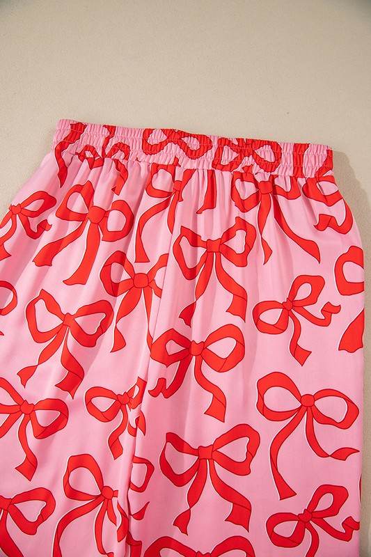 2pcs Bow Print Shirt Style Long Sleeve Pajama Set - Shop Style & More | Fresh Looks, Everyday Deals & Free Shipping