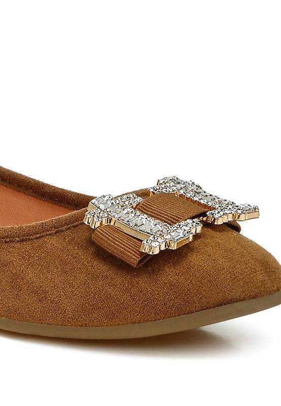 Prajik Rhinestone Buckle Detail Ballerinas - Shop Style & More | Fresh Looks, Everyday Deals & Free Shipping