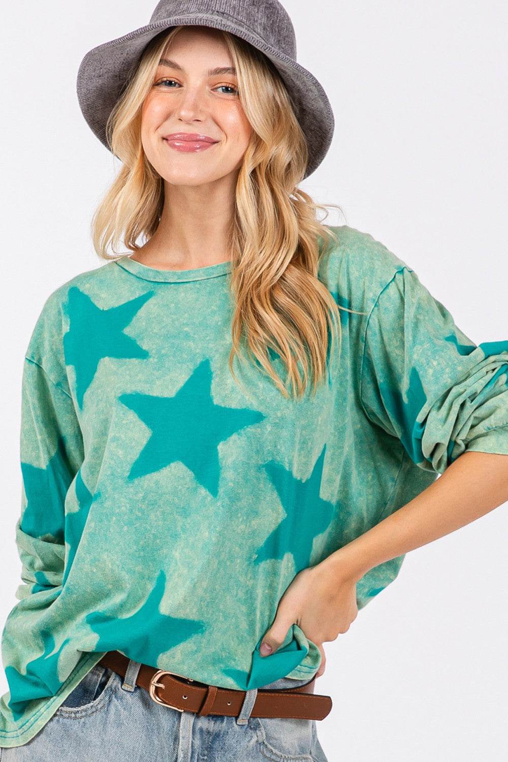 SAGE + FIG Mineral Wash Star Pattern T-Shirt - Shop Style & More | Fresh Looks, Everyday Deals & Free Shipping