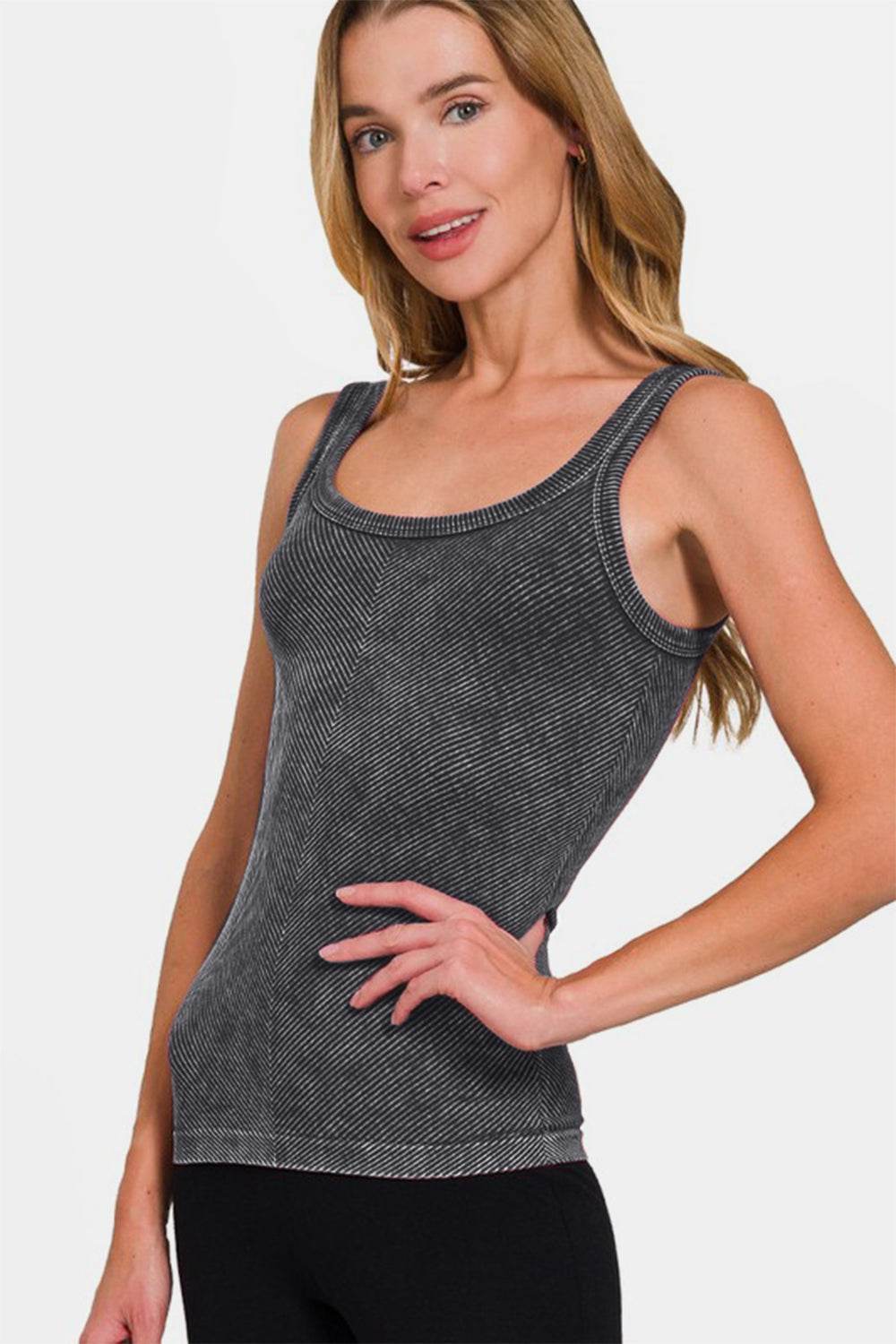 Zenana Ribbed Scoop Neck Tank - Shop Style & More | Fresh Looks, Everyday Deals & Free Shipping