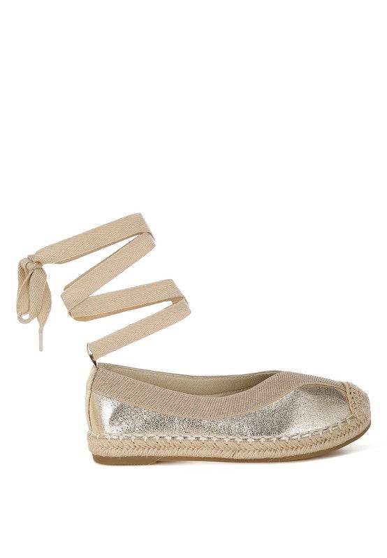 Zayal Metallic Detachable Lace Espadrilles - Shop Style & More | Fresh Looks, Everyday Deals & Free Shipping