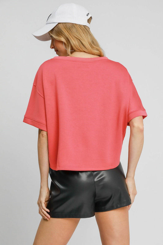 Umgee Full Size Lightweight Cropped Sweatshirt Plus Size - Shop Style & More | Fresh Looks, Everyday Deals & Free Shipping