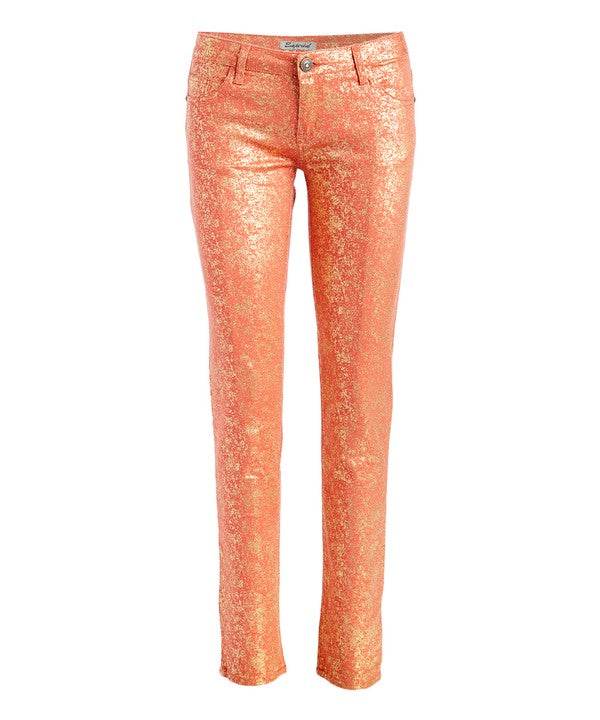 Low Rise Metallic Print Skinny jeans Pants - Shop Style & More | Fresh Looks, Everyday Deals & Free Shipping