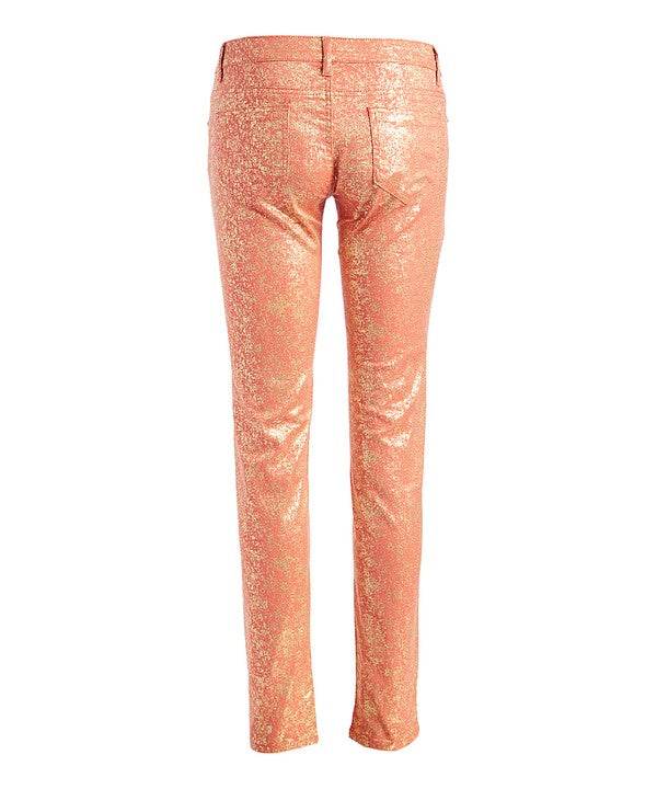 Low Rise Metallic Print Skinny jeans Pants - Shop Style & More | Fresh Looks, Everyday Deals & Free Shipping