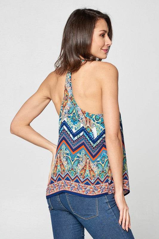 Sleeveless Print V-neck Tank Top - Shop Style & More | Fresh Looks, Everyday Deals & Free Shipping