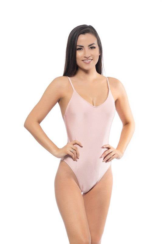 SOLID PINK BASIC SCOOP ONE PIECE SWIMSUIT - Shop Style & More | Fresh Looks, Everyday Deals & Free Shipping