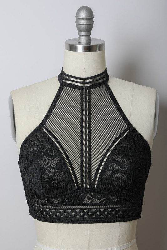 High Neck Mesh Choker Bralette - Shop Style & More | Fresh Looks, Everyday Deals & Free Shipping