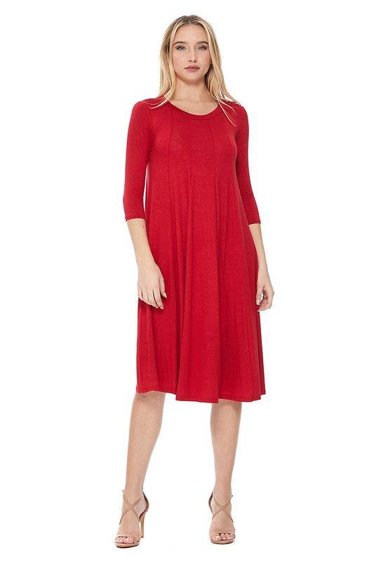 Solid jersey knit a-line dress - Shop Style & More | Fresh Looks, Everyday Deals & Free Shipping