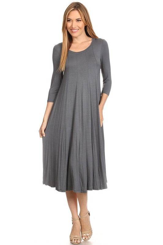 Solid jersey knit a-line dress - Shop Style & More | Fresh Looks, Everyday Deals & Free Shipping