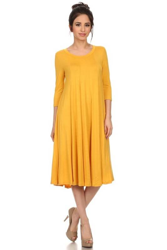 Solid jersey knit a-line dress - Shop Style & More | Fresh Looks, Everyday Deals & Free Shipping