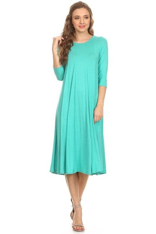 Solid jersey knit a-line dress - Shop Style & More | Fresh Looks, Everyday Deals & Free Shipping