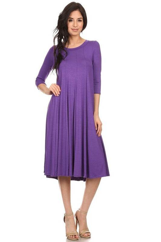 Solid jersey knit a-line dress - Shop Style & More | Fresh Looks, Everyday Deals & Free Shipping
