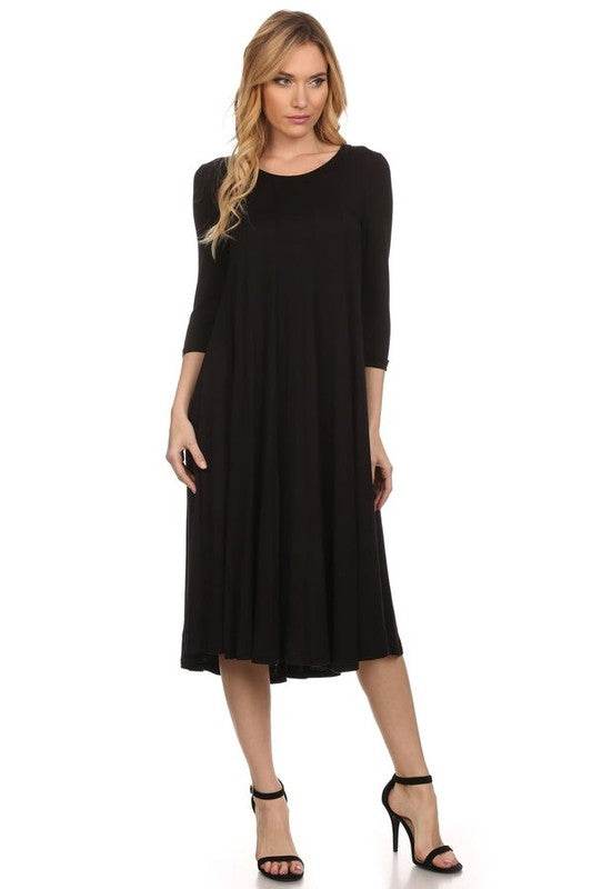 Solid jersey knit a-line dress - Shop Style & More | Fresh Looks, Everyday Deals & Free Shipping