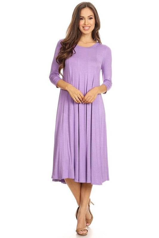 Solid jersey knit a-line dress - Shop Style & More | Fresh Looks, Everyday Deals & Free Shipping