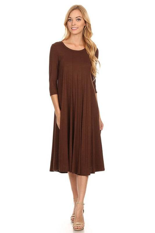 Solid jersey knit a-line dress - Shop Style & More | Fresh Looks, Everyday Deals & Free Shipping