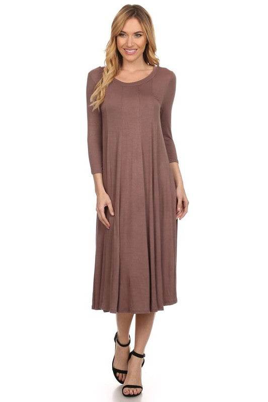 Solid jersey knit a-line dress - Shop Style & More | Fresh Looks, Everyday Deals & Free Shipping