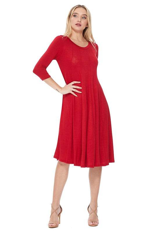 Solid jersey knit a-line dress - Shop Style & More | Fresh Looks, Everyday Deals & Free Shipping