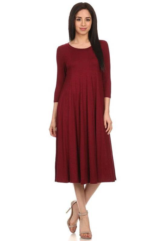Solid jersey knit a-line dress - Shop Style & More | Fresh Looks, Everyday Deals & Free Shipping