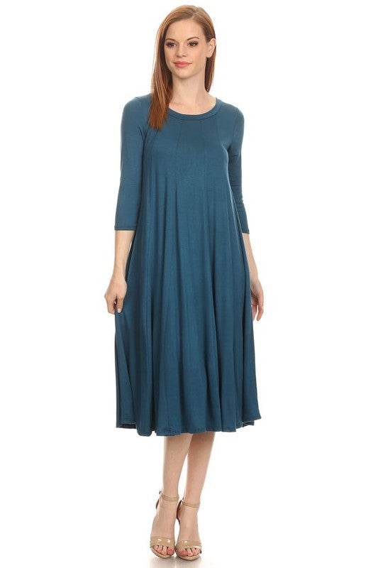 Solid jersey knit a-line dress - Shop Style & More | Fresh Looks, Everyday Deals & Free Shipping