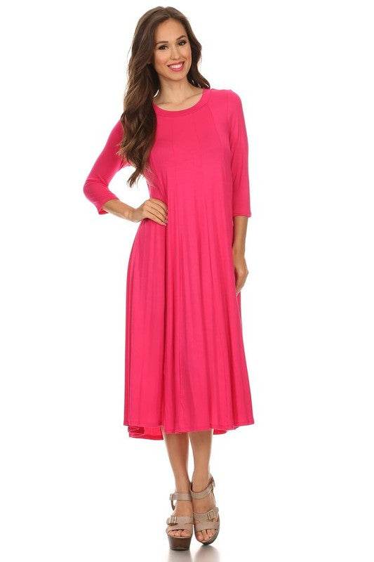 Solid jersey knit a-line dress - Shop Style & More | Fresh Looks, Everyday Deals & Free Shipping