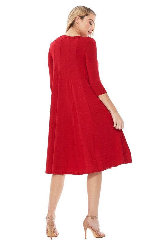 Solid jersey knit a-line dress - Shop Style & More | Fresh Looks, Everyday Deals & Free Shipping